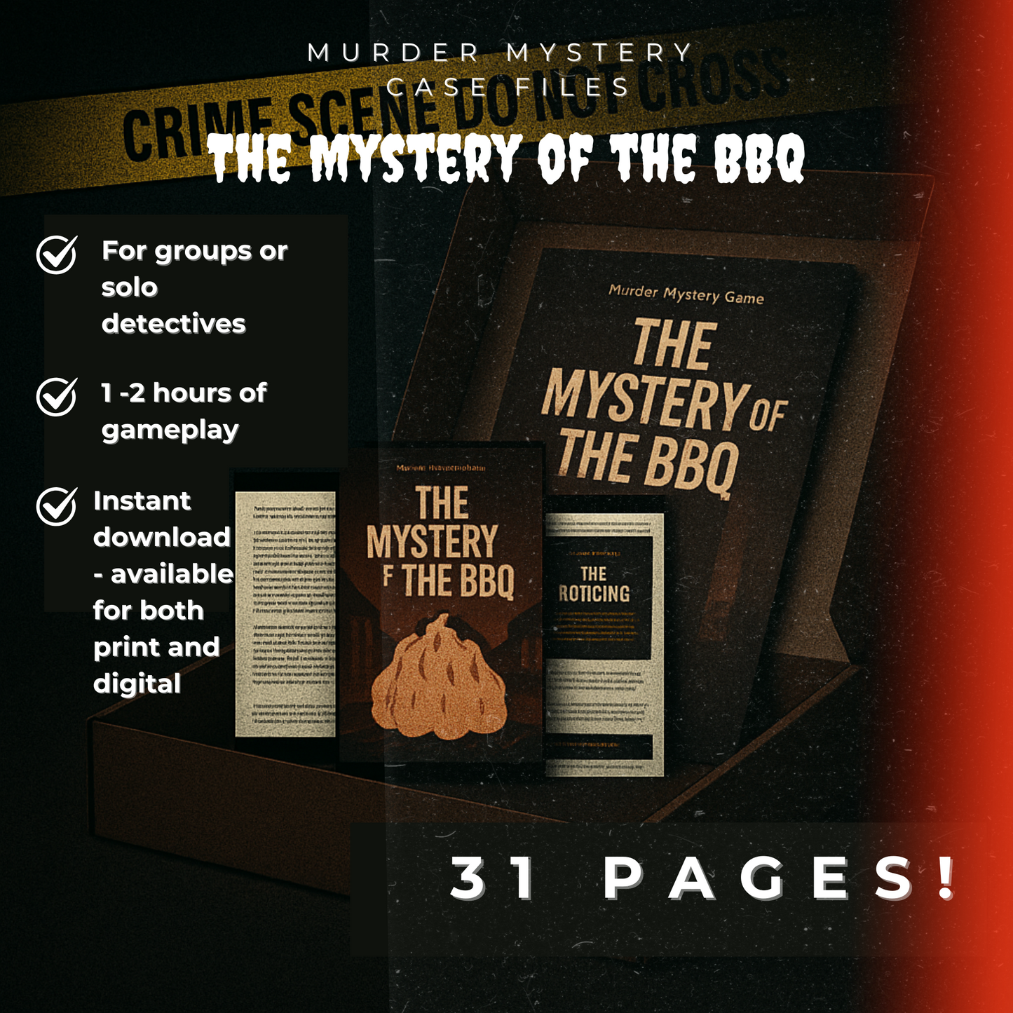 The Mystery of the BBQ - A Printable Murder Mystery Party Case File