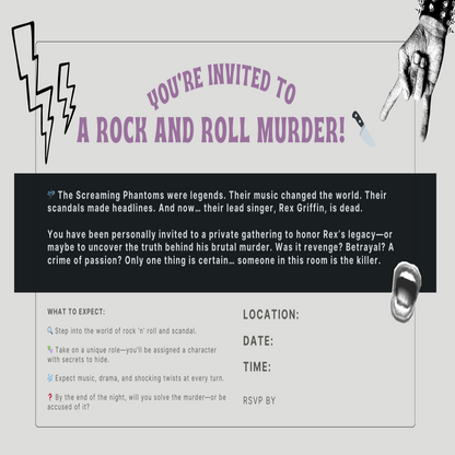 Blood on the Setlist: A Rock & Murder Role-Playing (RPG) Mystery Game.
