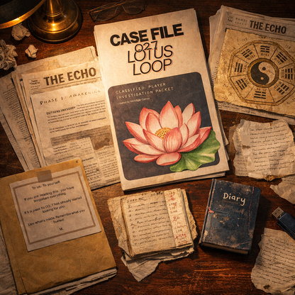 The Lotus Loop - Interactive Digital + Printable Mystery Puzzle Game (Case File PDF)