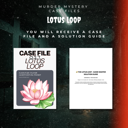 The Lotus Loop - Interactive Digital + Printable Mystery Puzzle Game (Case File PDF)