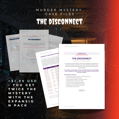 The Disconnect - Print and Play Murder Mystery Case File